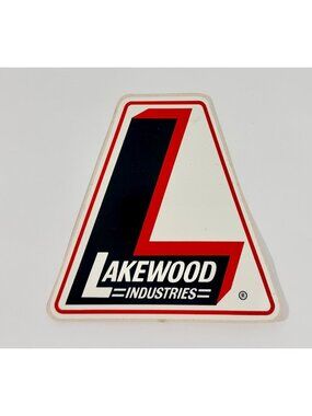 Lakewood Industries Vintage Logo Decal Bumper Sticker Red White Black Retro Desi